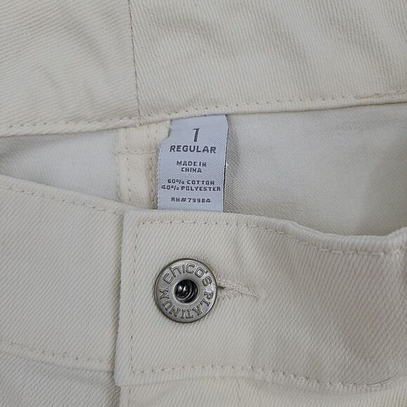 Chico's Womens Straight Leg Jeans Size 1 Regular Winter White Measures 26x29 - Picture 6 of 11